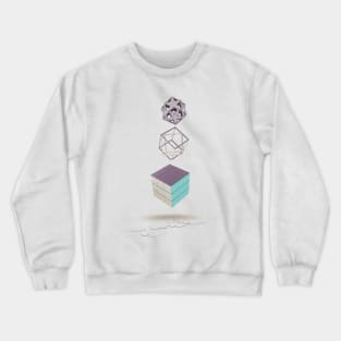 Geometric Shapes on Old Paper Crewneck Sweatshirt